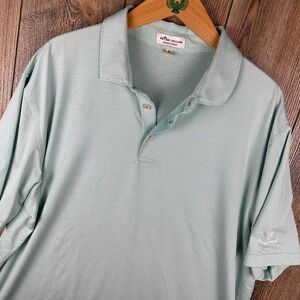 Peter Millar Summer Comfort Polo Shirt Mens XL Green White Stripe Prestonwood